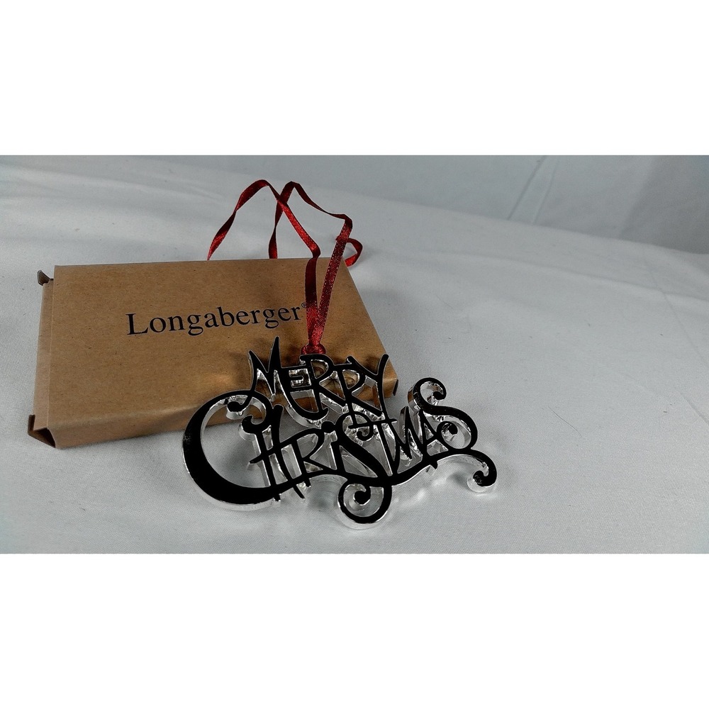 Longaberger Merry Christmas Cast Metal‎ Tie-on - NIB